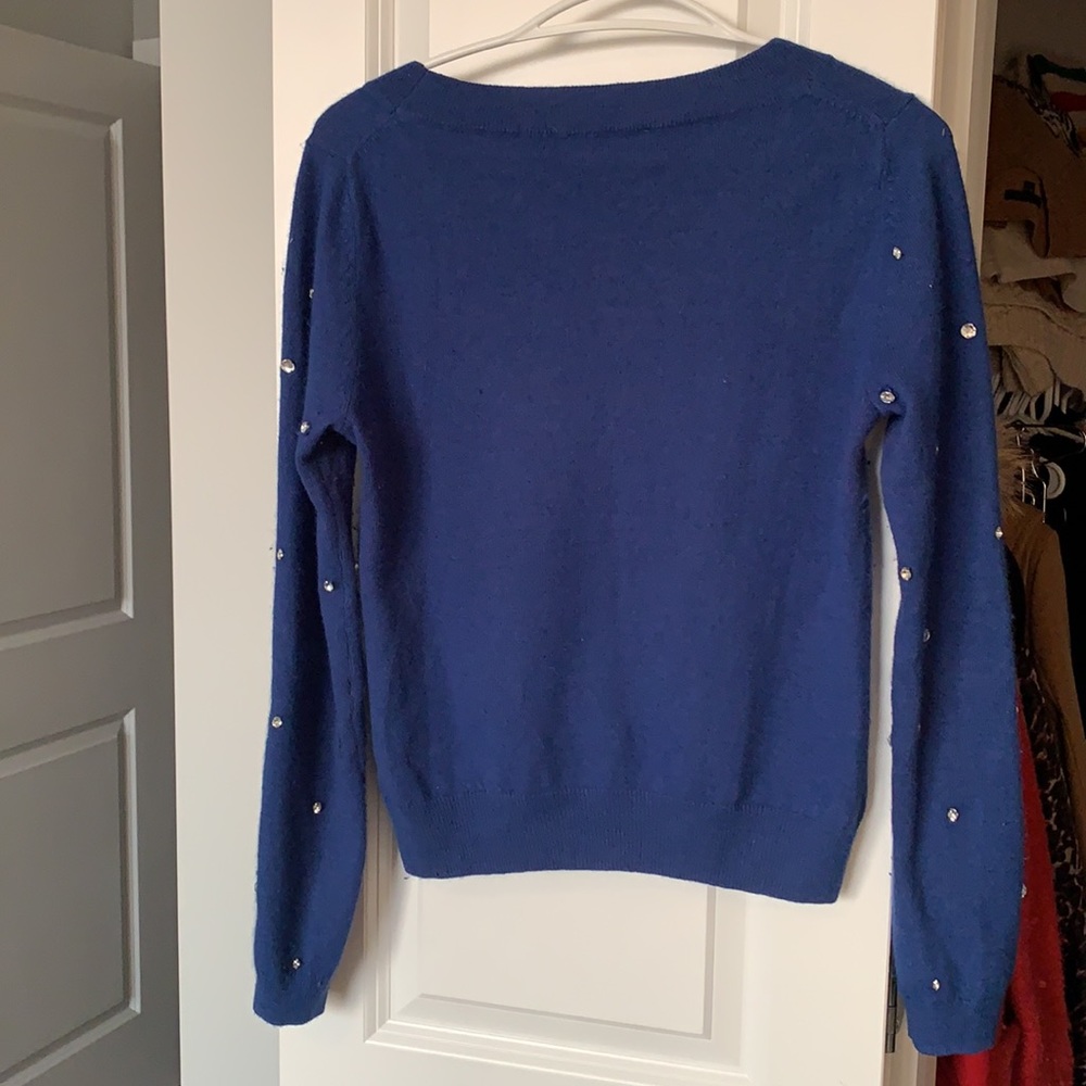 French Connection Royal Blue Angora studded sweater - Picture 4 of 5